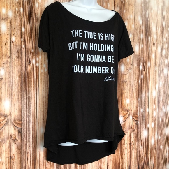 Lyric Culture Hi-Lo Sheer Striped Back Blondie Graphic Band Tee - Picture 3 of 10